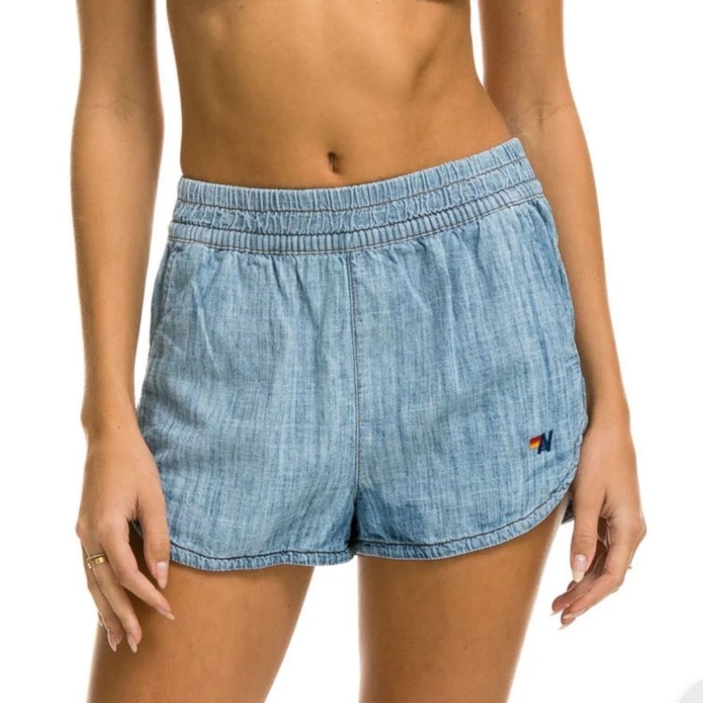 Aviator Nation - Hi Rise Denim Jogger Jean Short